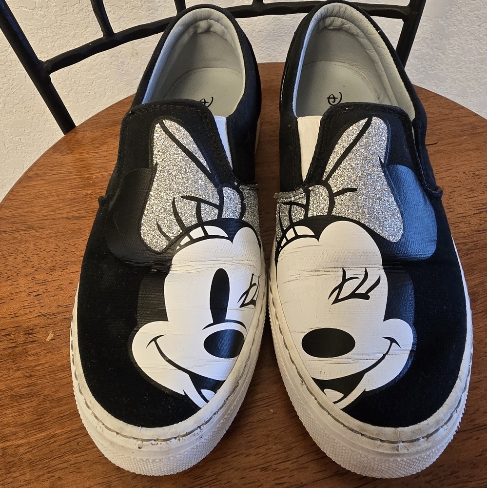 Disney Chiara Ferragni Minnie Mouse  Slip-On Shoes - Black and Silver For Women